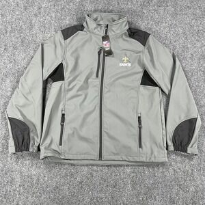 New Orleans Saints Jacket Mens XXL Gray NFL Football Softshell Full Zip Coat